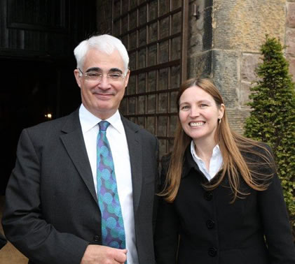 Alistair Darling (MP), former Chancellor of the Exchequer, with Professor Aileen Lothian at a business meeting in Edinburgh, 2010