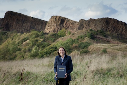 Professor Aileen Lothian at Arthur’s Seat in Edinburgh