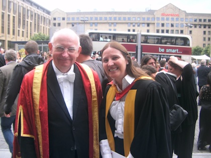 Sir Timothy Waterston and Professor Aileen Lothian at the Usher Hall Theatre in Edinburgh
